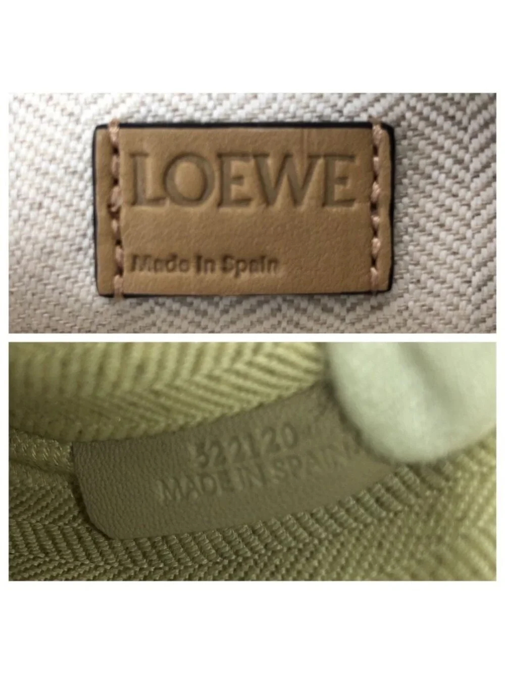 Loewe Anagram Mini T Pouch Green Beige Silver Leather Clutch